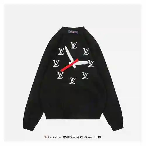 ◇ 1v 22Fw clock jacquard sweater