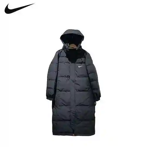 NIKE Nike White Duck Down Small Hook Long Down Coat