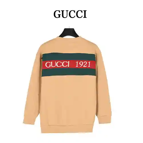 Gu * cci/Gucci 23Fw Back 1921 Suéter con conjunto de forro polar con cinta