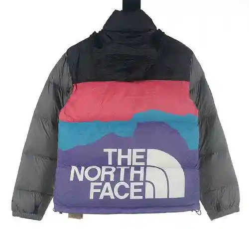North TNF ×  INVINCIBILE Co branded 1996 Colored Rainbow Snowy Mountain Printed Down Coat