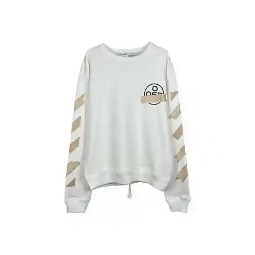 O * FF W * HITE C/O VIRGIL ABLOH TAPE ARROW PRINTED CREW NECK SWEATER, unisex