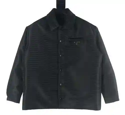Prada PRD 23FW Dark Jacquard AOP Cotton Coat