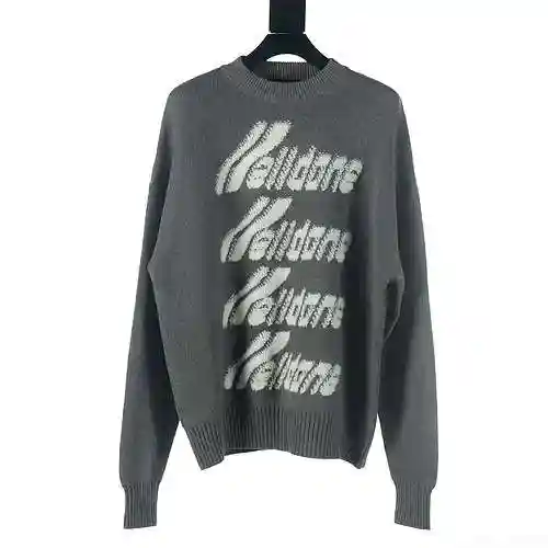 WE11 * DONE 23FW towel jacquard bullet screen knitted round neck sweater