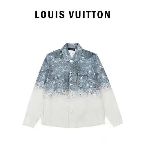 LV/Louis Vuitton 22ss Starry Sky Speckled Denim Shirt Coat