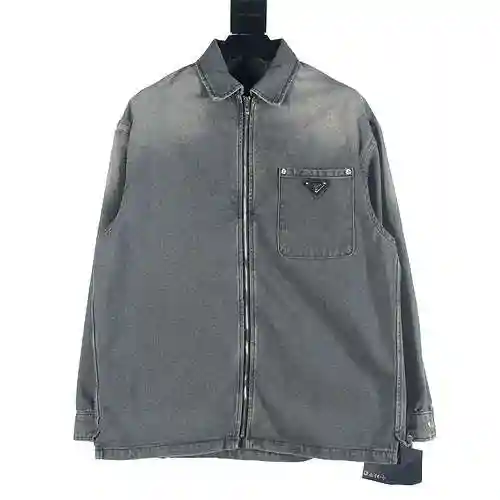 Prada PRD 23FW Denim Zipper Coat