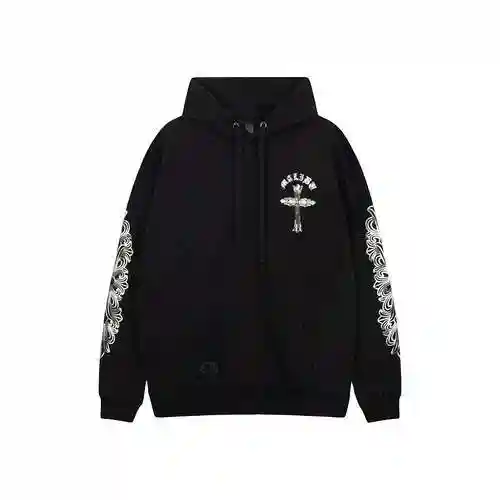CH/Croix Heart Night Glow Graffiti Cross Horseshoe Printed Hoodie, Unisex