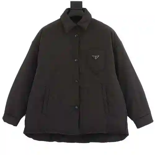 Pra * da Triangle Nylon Basic Cotton Coat