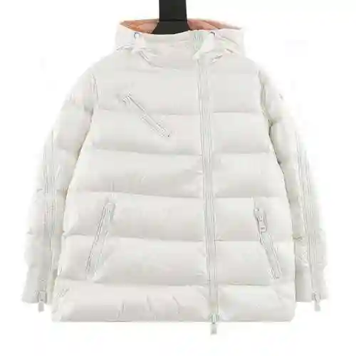 MC Masked Liriope Series Hooded Oblique Zipper Down Coat