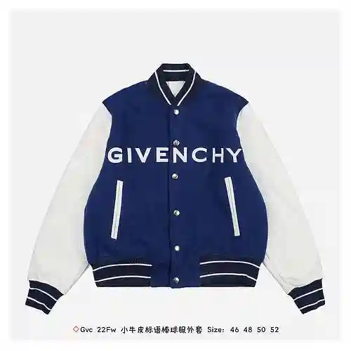 ◇ Gvc 22Fw Calfskin Banner Baseball Coat