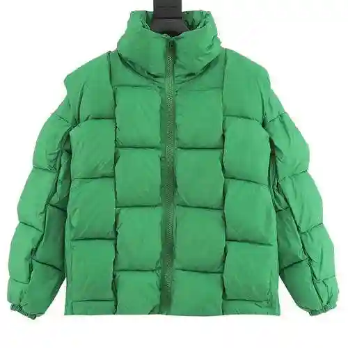 BV diamond grid woven and spliced down cotton jacket