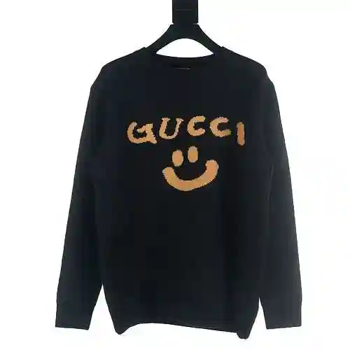 Gu * cci/Gucci GUC 23Fw Smiling Face Jacquard Round Neck Sweater