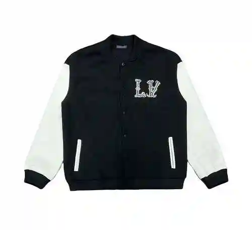 LV/Louis Vuitton pearl hot diamond patchwork baseball jacket jacket jacket