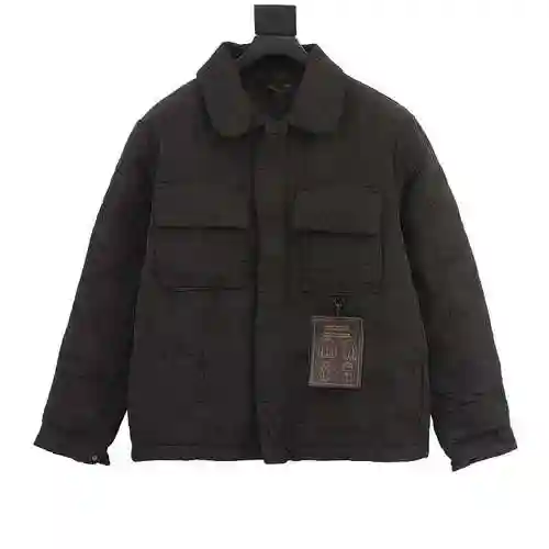 1V Monogram Light Soft Cotton Clip Waist Jacket Cotton Shirt