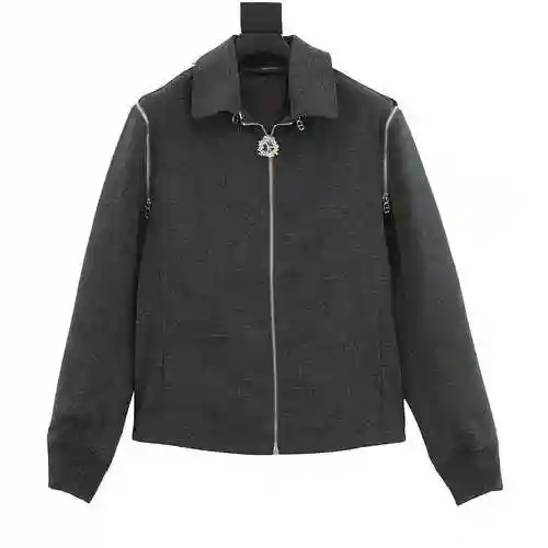 CD 23FW detachable zipper splicing wool jacket
