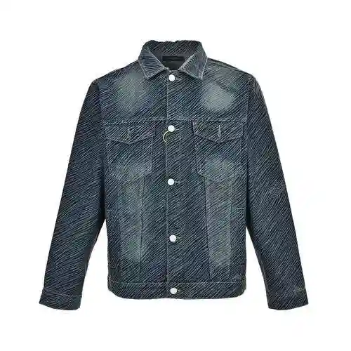 LV/23Fw diagonal striped denim jacket