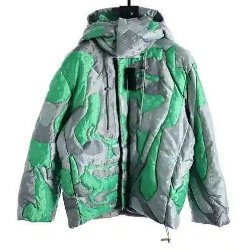 New LV Abstract Face Camo Old Flower Down Coat
