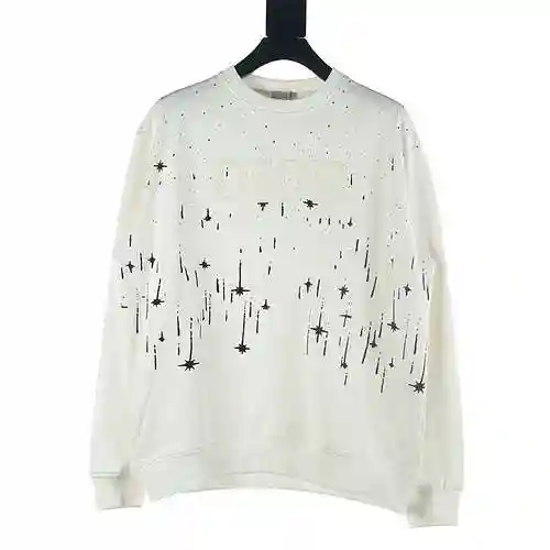 Dior CD Graffiti Flocking Letter Round Neck Sweater