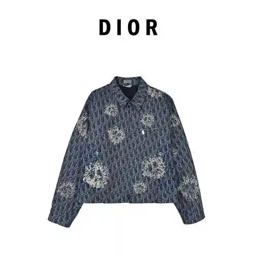 CD Dior 23ss New AOP Old Flower Zipper Jacket Coat