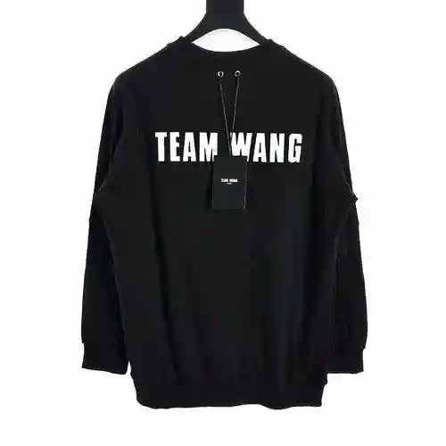 Team Wang Jiaer Back Offset Printed First Generation Round Neck Sweater