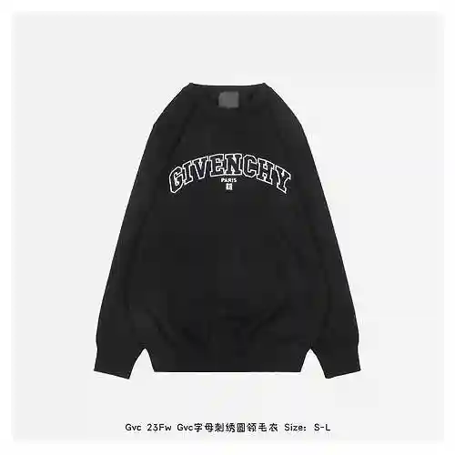GVC 23Fw GVC Letter Embroidered Round Neck Sweater