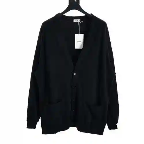 CE/Celine Back Letter Printed Cardigan Coat