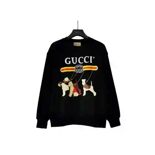 Gu * cci 2023SS Autumn/Winter New Cartoon Dog Letter Logo Sweater