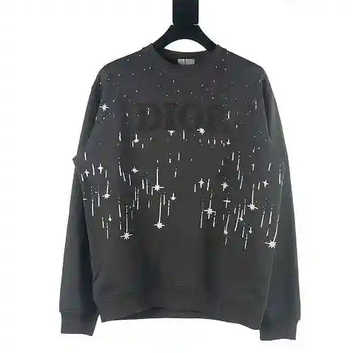 Dior CD Graffiti Flocking Letter Round Neck Sweater