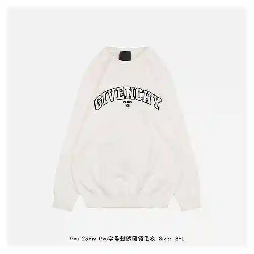 GVC 23Fw GVC Letter Embroidered Round Neck Sweater
