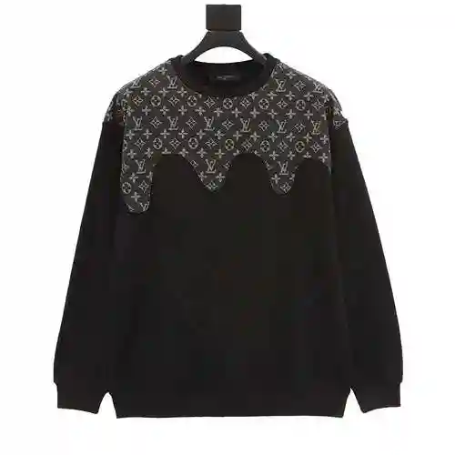 1V presbyopic patchwork round neck long sleeved T-shirt