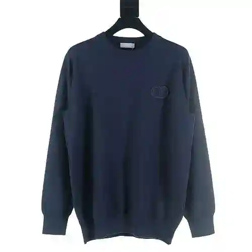 Dior CD 23Fw Embroidered CD Knitted Round Neck Sweater