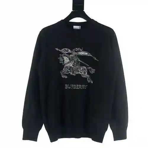 Burberry BBR 23Fw Embroidered Warhorse Knitted Round Neck Sweater