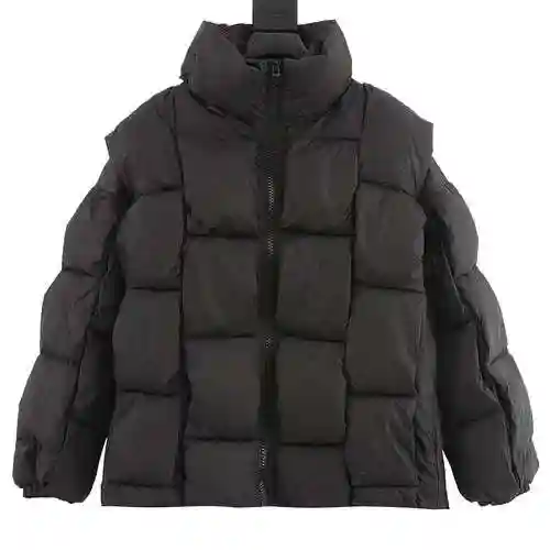 BV diamond grid woven and spliced down cotton jacket