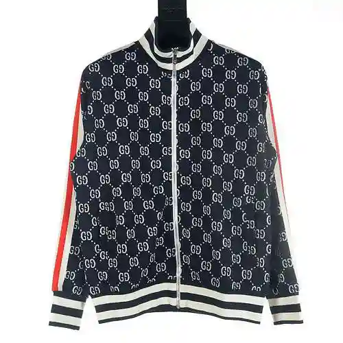 GUC Gucci AOP Jacquard Side Ribbon Set Coat