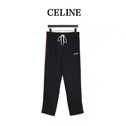 Pantalones deportivos de punto liso a doble cara con logo CE/Sailin 23Fw bordado