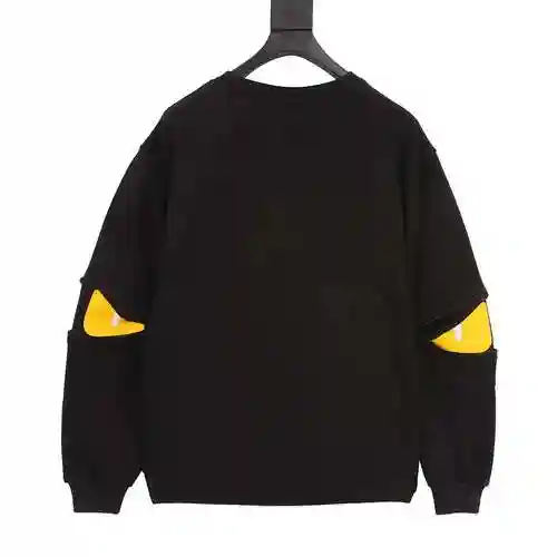 Fen * di/Fendi Suéter clásico con cuello redondo y panel de brazos con ojos de monstruo