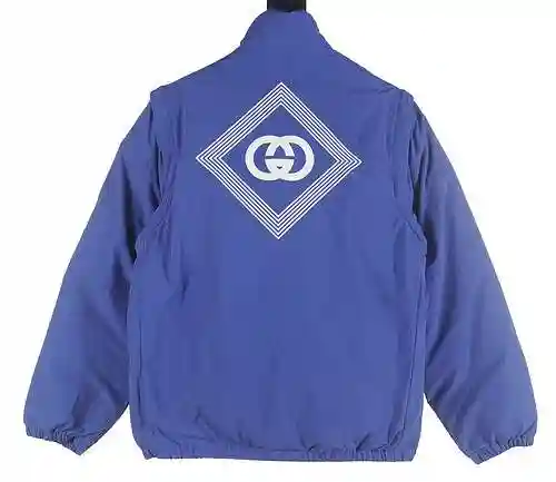Gucci GUC 23Fw Back Double G Embroidered Nylon Down Coat