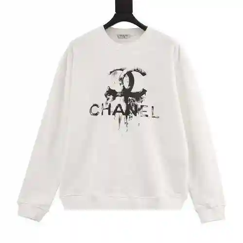 CHA * NEL/Chanel Ink Print Round Neck Sweater
