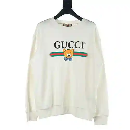 Gu * cci/Gucci GUC 21Fw Suéter con cuello redondo y estampado de oso con cinturón