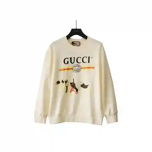Gu * cci 2023SS Autumn/Winter New Cartoon Dog Letter Logo Sweater