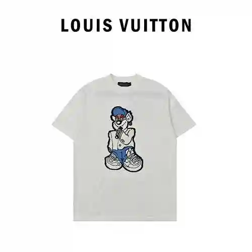 LV 2023 New Cartoon Character Short Sleeve Knitted Short Sleeve T-shirt