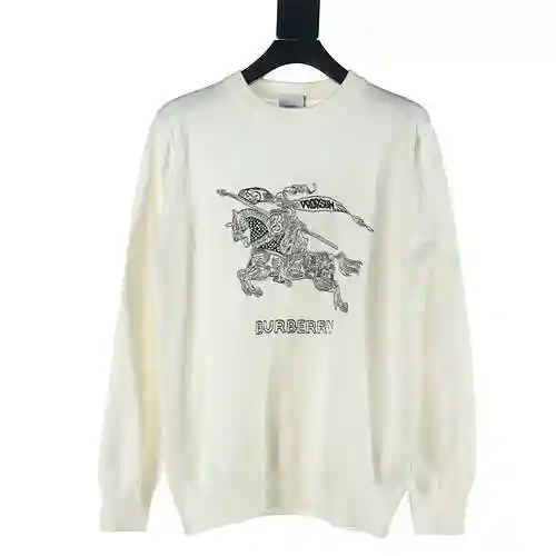 Burberry BBR 23Fw Embroidered Warhorse Knitted Round Neck Sweater