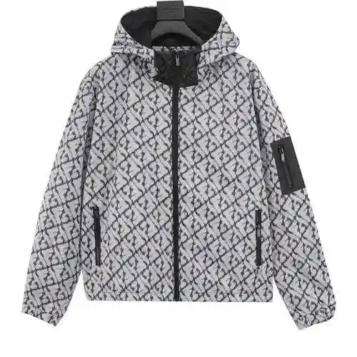 Fen * di/Fendi Abrigo cortavientos con cremallera y estampado completo Old Flower FF