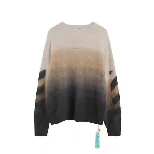 O * FF W * HITE Gradient Arrow Knitted Mahai Sweater, Unisex