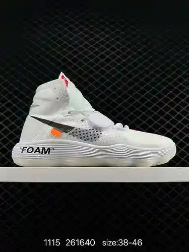 2 nivel de empresa Nike React Hyperdunk Flyknit Off White Virgil Los diez zapatos blancos y negros d