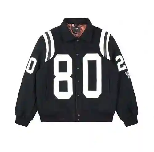 Stu * ssy/Stuxi 23ss cotton clip 80 label python pattern lapel jacket baseball jacket