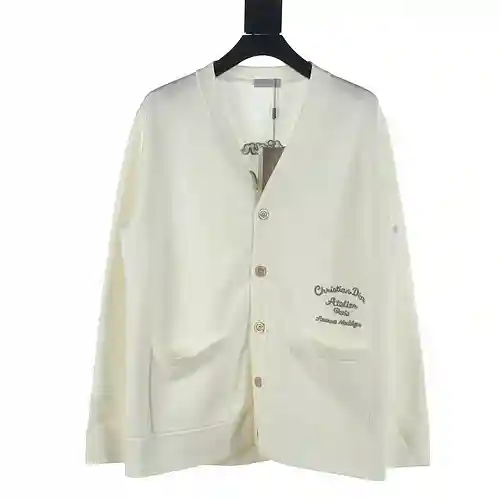 Dior CD 23Fw front and back signature embroidered cardigan sweater