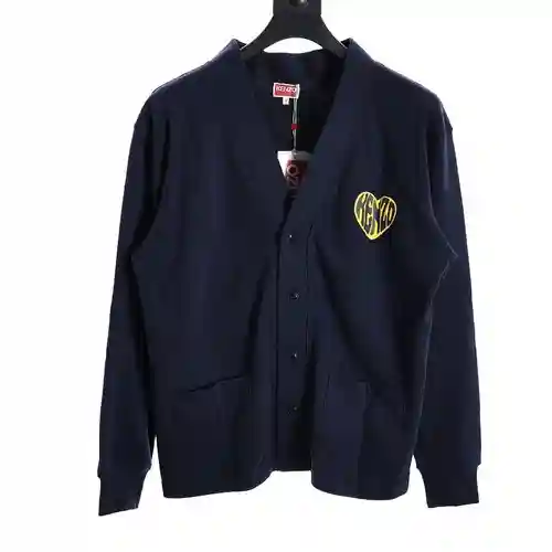 KZ23FW HEARTS red heart printed sweatshirt cardigan