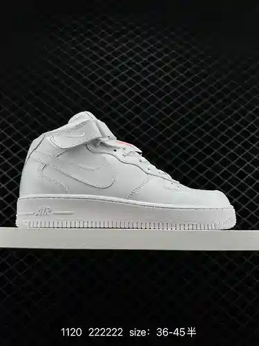 NK Air Force No. 1, hebilla de motocicleta de caña media, cuero, gancho plateado beige, horma origin