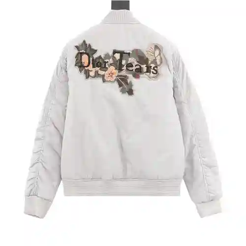 CD embroidered floral bomber jacket