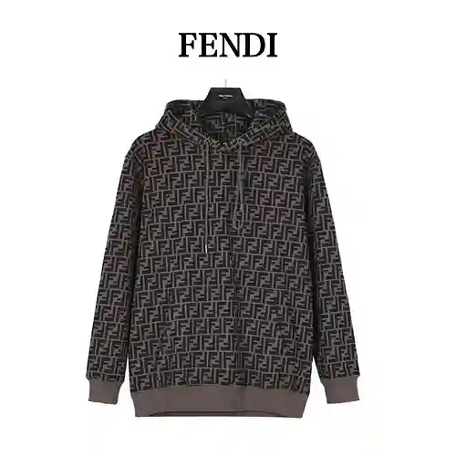 Fen*di/Fendi 23Fw Sudadera con capucha y logo integral Double F